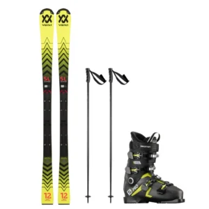 premium volkl skis and salomon ski boots and poles