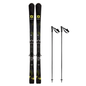 ski and poles